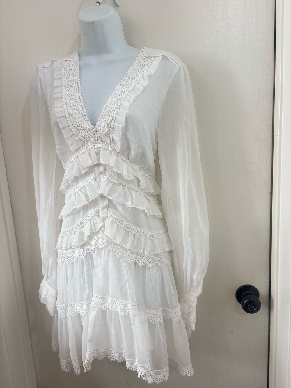 All Saints Lace western Bohemian Wedding mini Dress - Picture 6 of 9